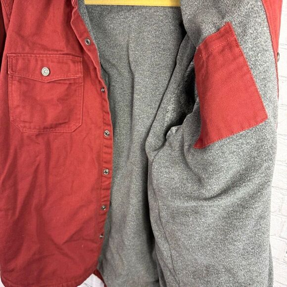 Duluth Trading Co. Men's Fleece Lined Red Clay Canvas Chore Barn Jacket Snap L - Picture 8 of 8